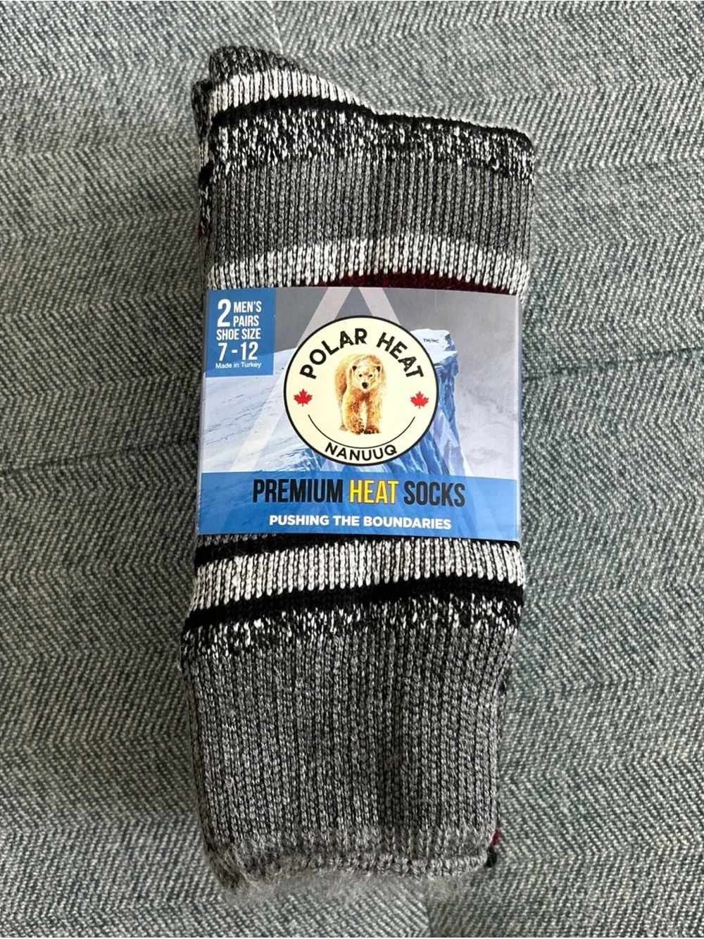 Polar Heat Nanuuq Men’s Premium Heat Socks, 2 Pack Thermal Socks, Size 7-12
